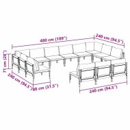 Градински Софа Комплект Антрацит Стомана