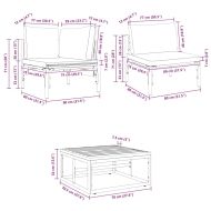 Градински Софа Комплект с възглавница 14 pcs Черно Стомана