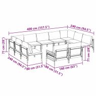 Градински Софа Комплект с възглавница 11 pcs Черно Стомана