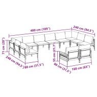 Градински Софа Комплект Антрацит Стомана
