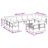 Градински Софа Комплект Антрацит Стомана