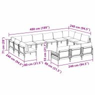 Градински Софа Комплект 13 pcs Антрацит Стомана