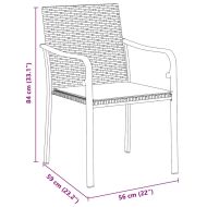 Комплект за хранене в градината 7 pcs Черно Полиратан