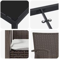 Комплект за хранене в градината 5 pcs Кафяво Полиратан