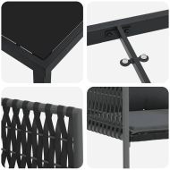 Комплект за хранене в градината 7 pcs Черно Полиратан