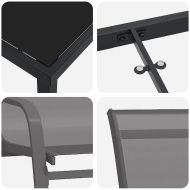 Комплект за хранене в градината 7 pcs Сив Текстилен и стомана