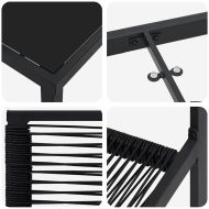 Комплект за хранене в градината 7 pcs Черно PVC ратан