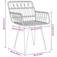 Комплект за хранене в градината 5 pcs Черно Полиратан