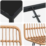 Комплект за хранене в градината 3 pcs Кафяво Полиратан