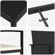 Комплект за хранене в градината 7 pcs Черно Полиратан