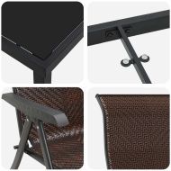 Комплект за хранене в градината 7 pcs Кафяво Полиратан