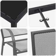 Комплект за хранене в градината 3 pcs Антрацит Стомана