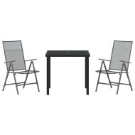 Комплект за хранене в градината 3 pcs Антрацит Стомана