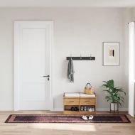 Килим, миещ се, черно и златисто, 80x300 см, противоплъзгащ