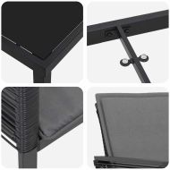 Комплект за хранене в градината 5 pcs Черно Полиратан