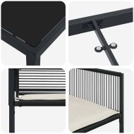 Комплект за хранене в градината 5 pcs Черно Полиратан