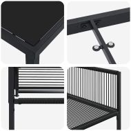 Комплект за хранене в градината 5 pcs Черно Полиратан