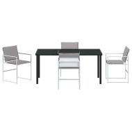 Комплект за хранене в градината 5 pcs Бяло Текстилен и стомана