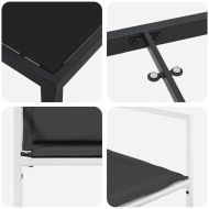 Комплект за хранене в градината 5 pcs Бяло Текстилен и стомана