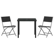 Комплект за хранене в градината 3 pcs Черно Текстилен и стомана