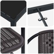 Комплект за хранене в градината 7 pcs Черно Полиратан