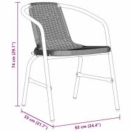 Комплект за хранене в градината 7 pcs Черно Полиратан