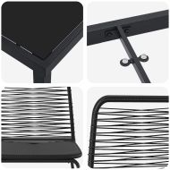 Комплект за хранене в градината 3 pcs Черно Полиратан