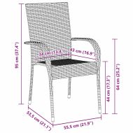 Комплект за хранене в градината 5 pcs Черно Полиратан