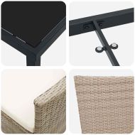 Комплект за хранене в градината 7 pcs Бежово полиратан