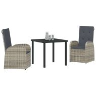 Комплект за хранене в градината 3 pcs Сив полиратан