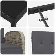 Комплект за хранене в градината 7 pcs Сив полиратан