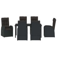 Комплект за хранене в градината 7 pcs Черно полиратан