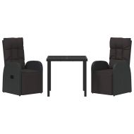 Комплект за хранене в градината 3 pcs Черно полиратан