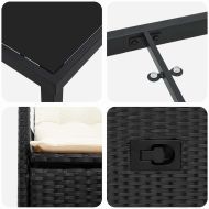 Комплект за хранене в градината 3 pcs Черно Полиратан