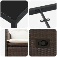 Комплект за хранене в градината 5 pcs Кафяво Полиратан