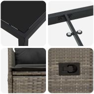 Комплект за хранене в градината 5 pcs Сив Полиратан