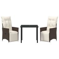 Комплект за хранене в градината 3 pcs Кафяво полиратан