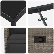 Комплект за хранене в градината 3 pcs Сив полиратан