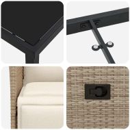 Комплект за хранене в градината 5 pcs Бежово Полиратан