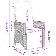 Комплект за хранене в градината 7 pcs Сив полиратан