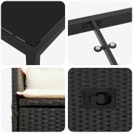 Комплект за хранене в градината 7 pcs Черно полиратан