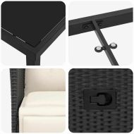 Комплект за хранене в градината 3 pcs Черно полиратан