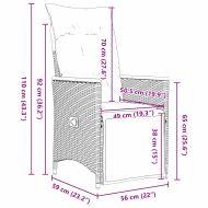 Комплект за хранене в градината 3 pcs Черно полиратан