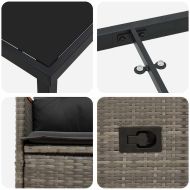 Комплект за хранене в градината 5 pcs Сив полиратан