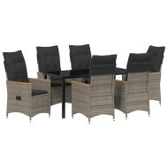 Комплект за хранене в градината 7 pcs Сив полиратан