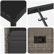 Комплект за хранене в градината 5 pcs Сив полиратан