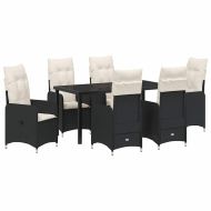 Комплект за хранене в градината 7 pcs Черно Полиратан