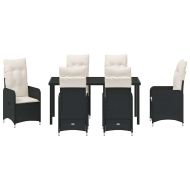 Комплект за хранене в градината 7 pcs Черно Полиратан