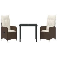 Комплект за хранене в градината 3 pcs Кафяво Полиратан