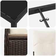 Комплект за хранене в градината 5 pcs Кафяво Полиратан